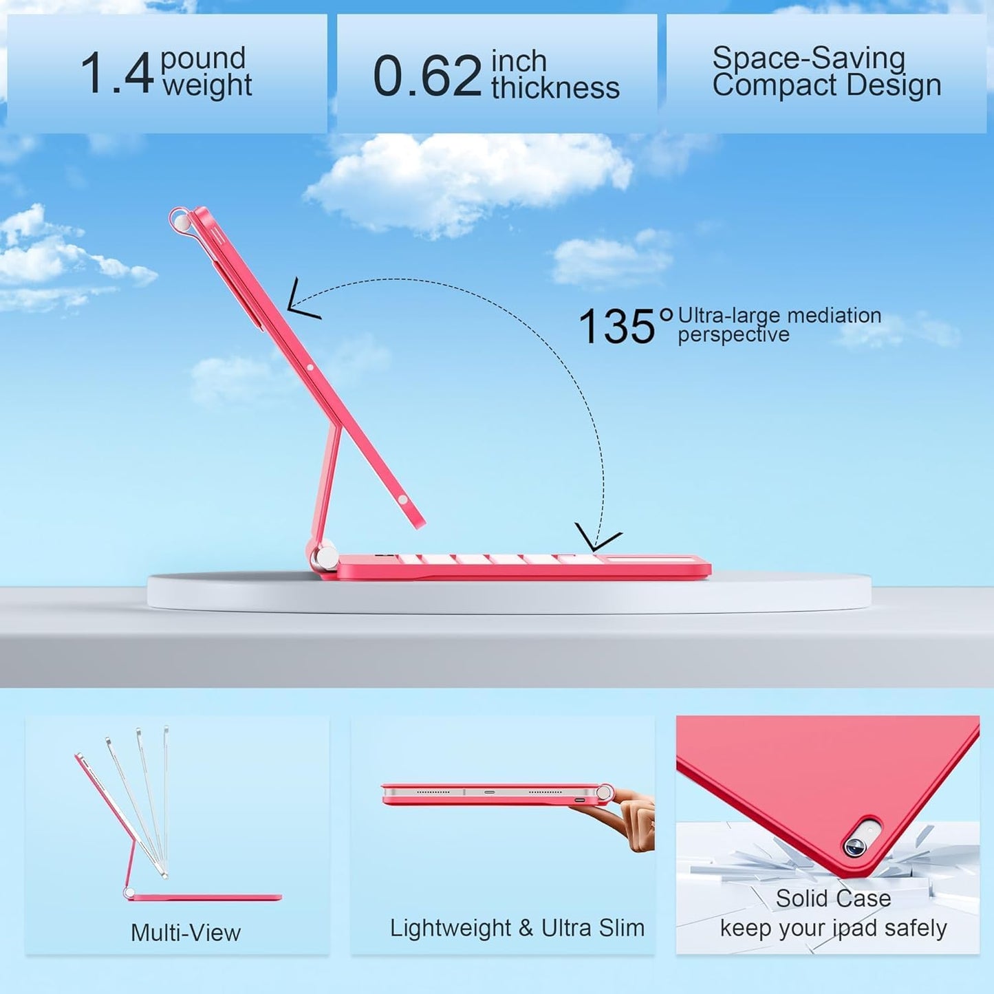 for iPad 9th Generation Case with Keyboard,Magic Style Keyboard Case for iPad 9th/8th/7th Gen 10.2 inch - Floating Cantilever Magnetic Stand Multi-Touch Trackpad Backlit Keyboard for iPad 10.2"