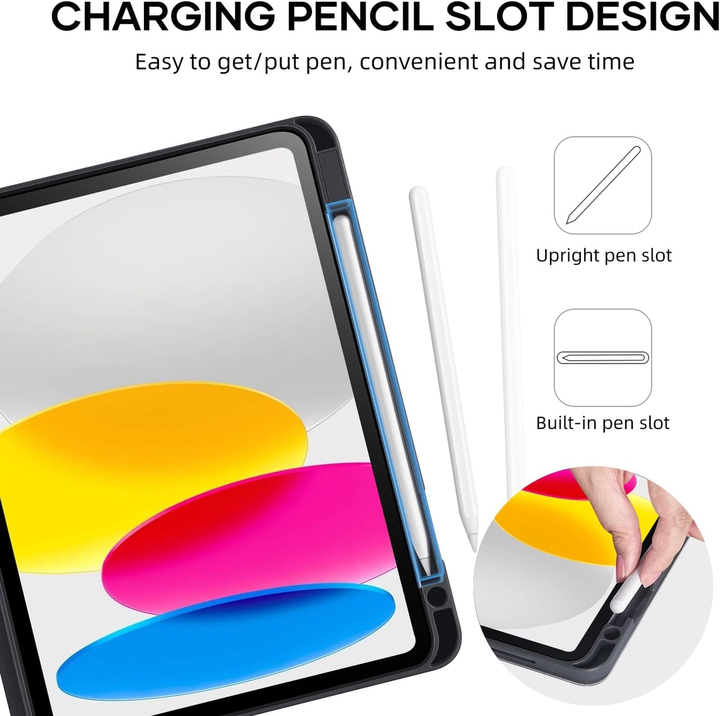 Keyboard Case for iPad (A16) 11-inch 2025/10.9 inch 10th Gen 2022, iPad 11th/10th Generation Case with Keyboard, Built-in Pencil Holder, Wireless Backlit Detachable