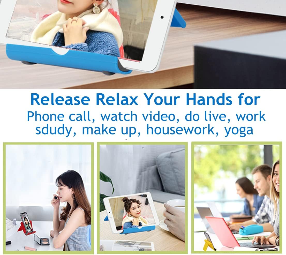 Cell Phone Stand for Desk 2 Pack Mobile Phone Holders Desktop Tablet Stand, Foldable Phone Dock Universal Adjustable Tablet Stand for Desk Compatible with Cell Phone Support (White 2 PCS)