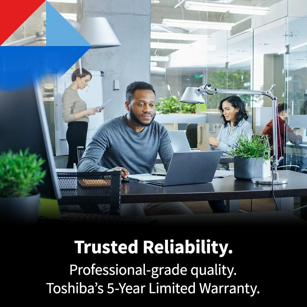 Toshiba N300 PRO 14TB Large-Sized Business NAS (up to 24 bays) 3.5-Inch Internal Hard Drive - Up to 300 TB/year Workload Rate CMR SATA 6 GB/s 7200 RPM 512 MB Cache - HDWG51EXZSTB