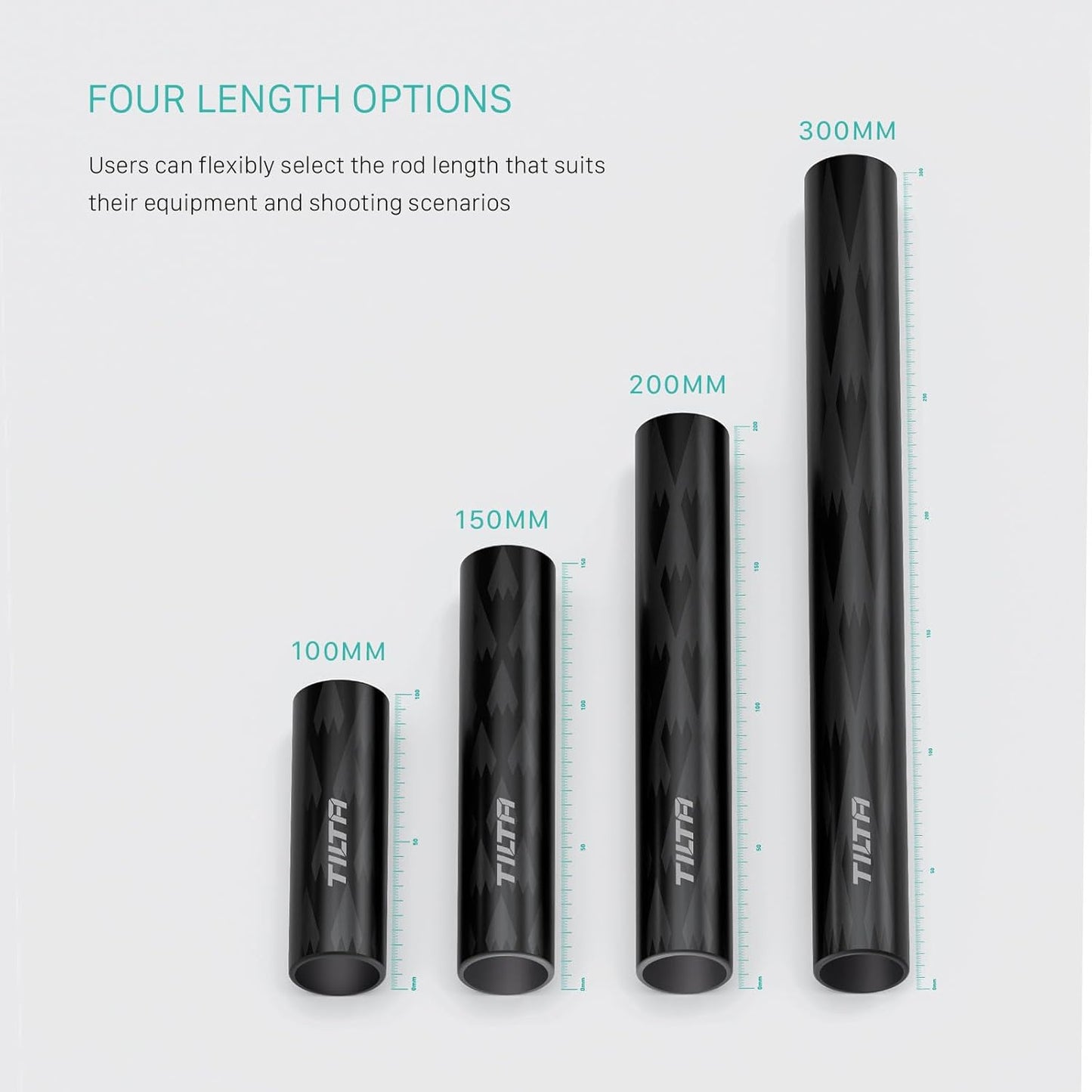 Tilta 2X Carbon Fiber Rods 15mm for Rail Support System | Increased Strength | Mount Accessories | Lightweight | DSLR Shoulder Rig, Camera Stabilizer Cage, Matte Box (30cm)