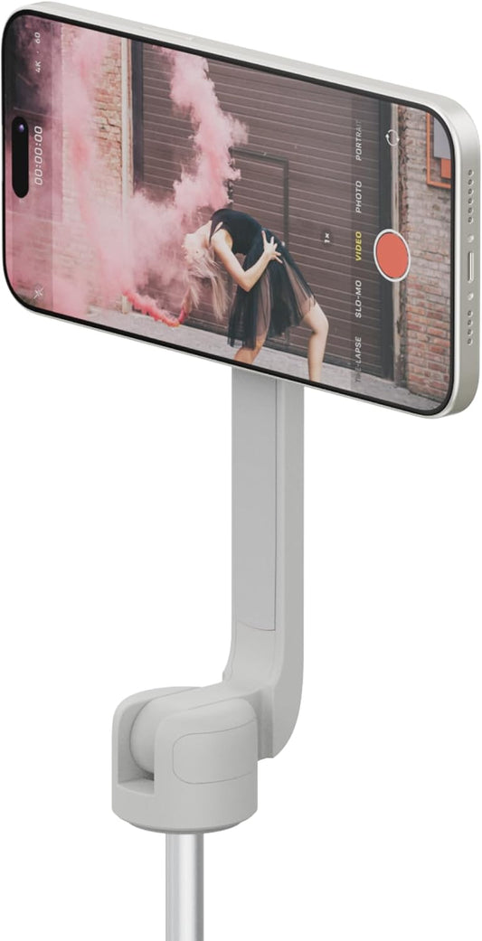 ShiftCam SnapStand Max – Magnetic Selfie Stick & Tripod – Compact, Foldable & Extendable with Tilt Head and Magnetic Bluetooth Remote (Stone, SnapStand Max)