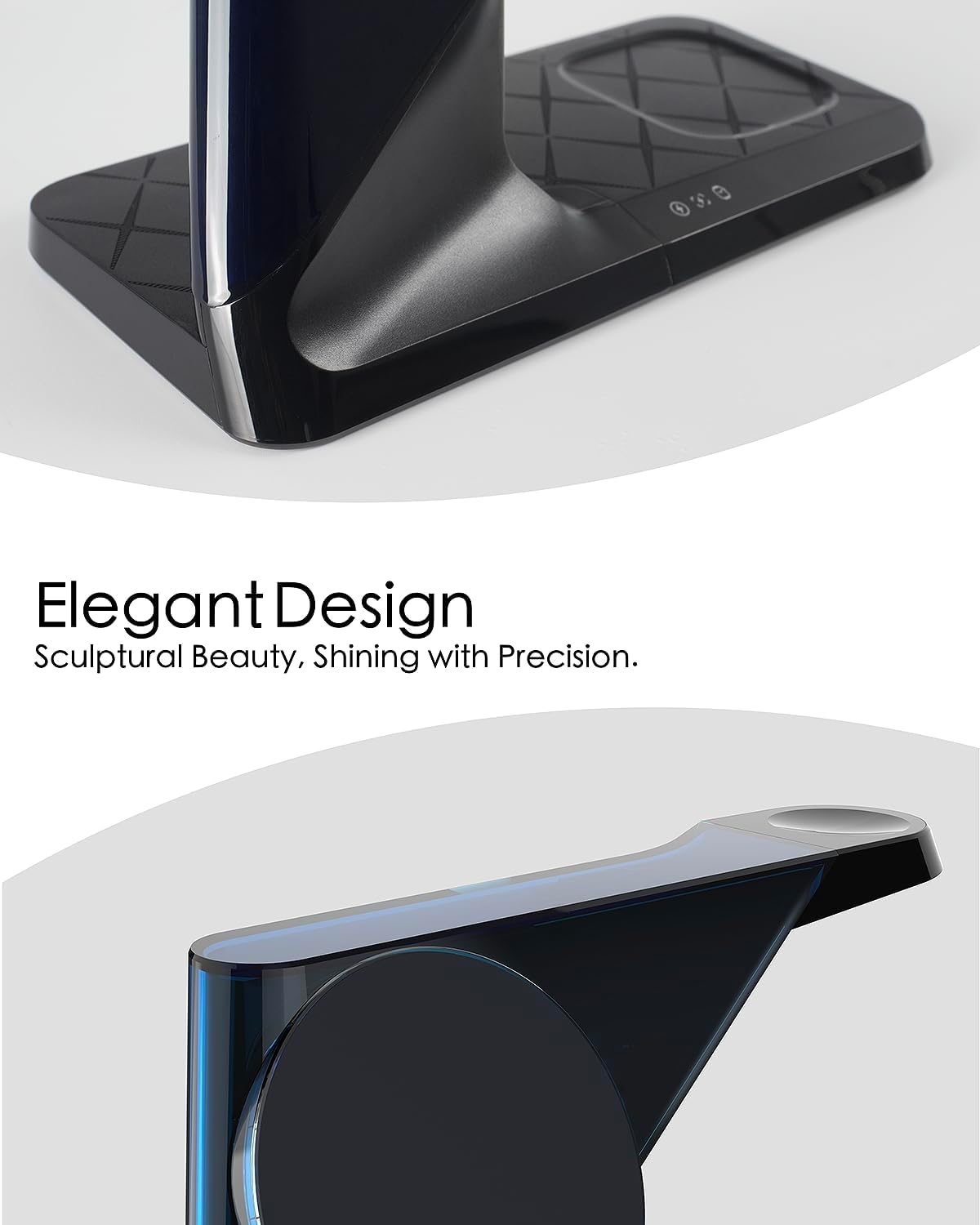 3 in 1 Charging Station for Apple Devices, Mag-Safe Charger Stand, Wireless Charger for iPhone 16/15/14/13/12 Series,& AirPods,& iWatch, Adapter Not Included