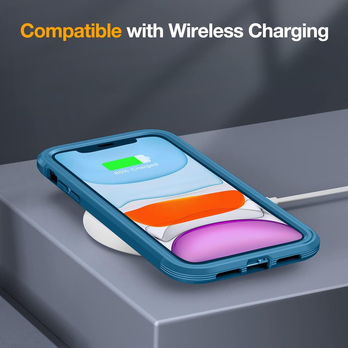 Miracase Glass Series for iPhone 11 Case 6.1 inch, Upgraded Full-Body Rugged Phone Bumper Case Cover with Built-in 9H Tempered Glass Screen Protector and Camera Protector, Light Blue