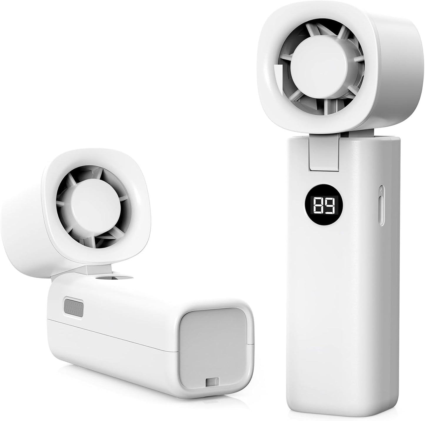 Personal Handheld Fan, Portable 3-in-1 High-Speed Turbo Fan with 5 Gear Wind, USB Mini Personal with 4000mAh Rechargeable Battery for Outdoor/Summer/Travel/Camping/Vacation Essentials Grey