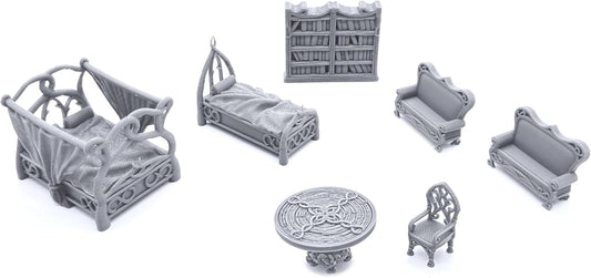 EnderToys Elegant Furniture by Printable Scenery, 3D Printed Tabletop RPG Scenery and Wargame Terrain 28mm Miniatures