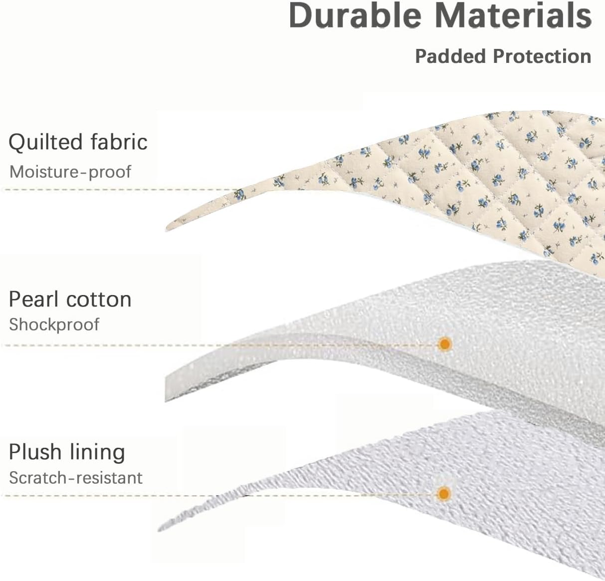 Puffy Laptop Sleeve 13-15.6 Inch Cute Quilted Laptop Protective Case Padded Floral Computer Sleeve for MacBook (A-Blue, 11 Inch)