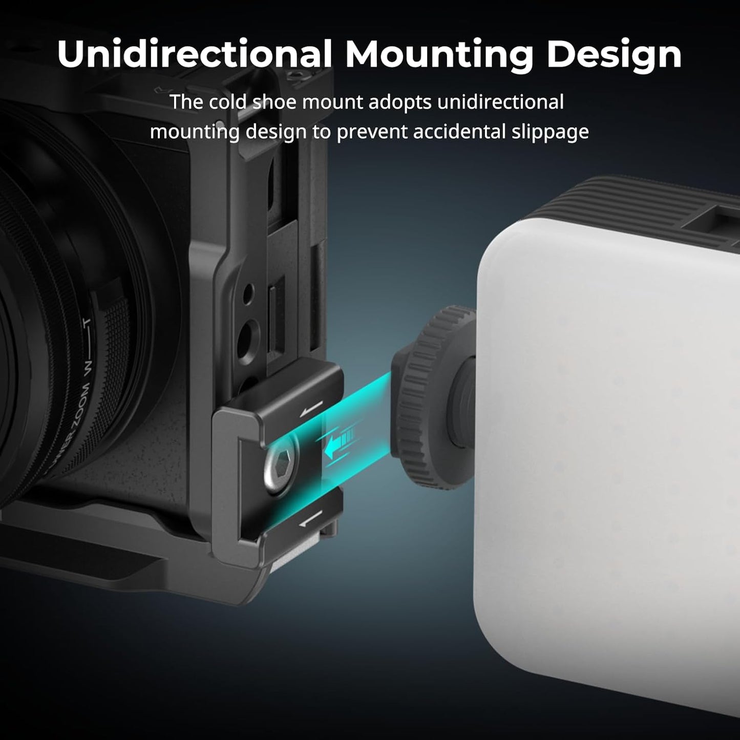 SmallRig Anti-Twist Cold Shoe Mount Adapter (2pcs) with 1/4"-20 Screws, for Flash LED Light Monitor Microphone, with Anti Twist Pins, Compatible with SmallRig Cage - 5032