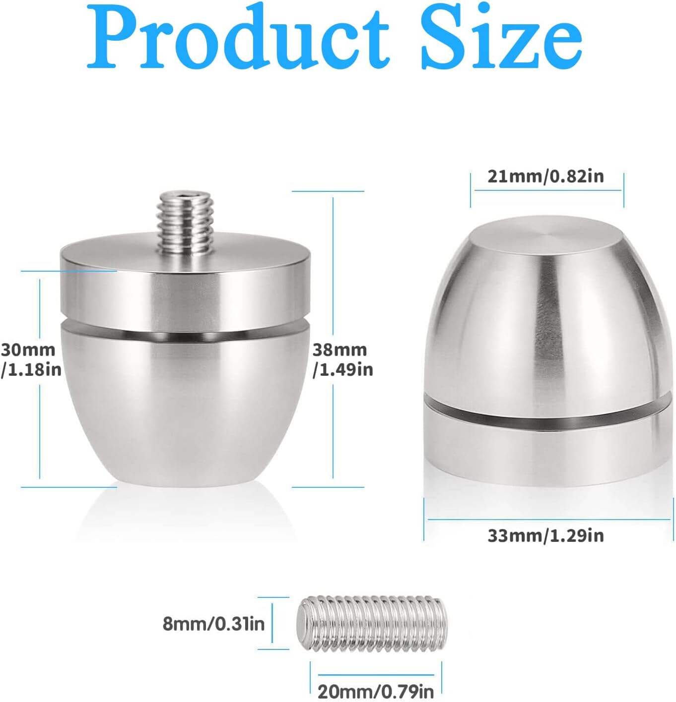 Audiocrast 4X HiFi Speaker Spike Pads Isolation Stand Feet, IF3033 Speaker Shock Absorber Resonance Cancelling Vibration Dampening Floor Protector 30x33MM with Stainless Steel Beads for Audio Gears