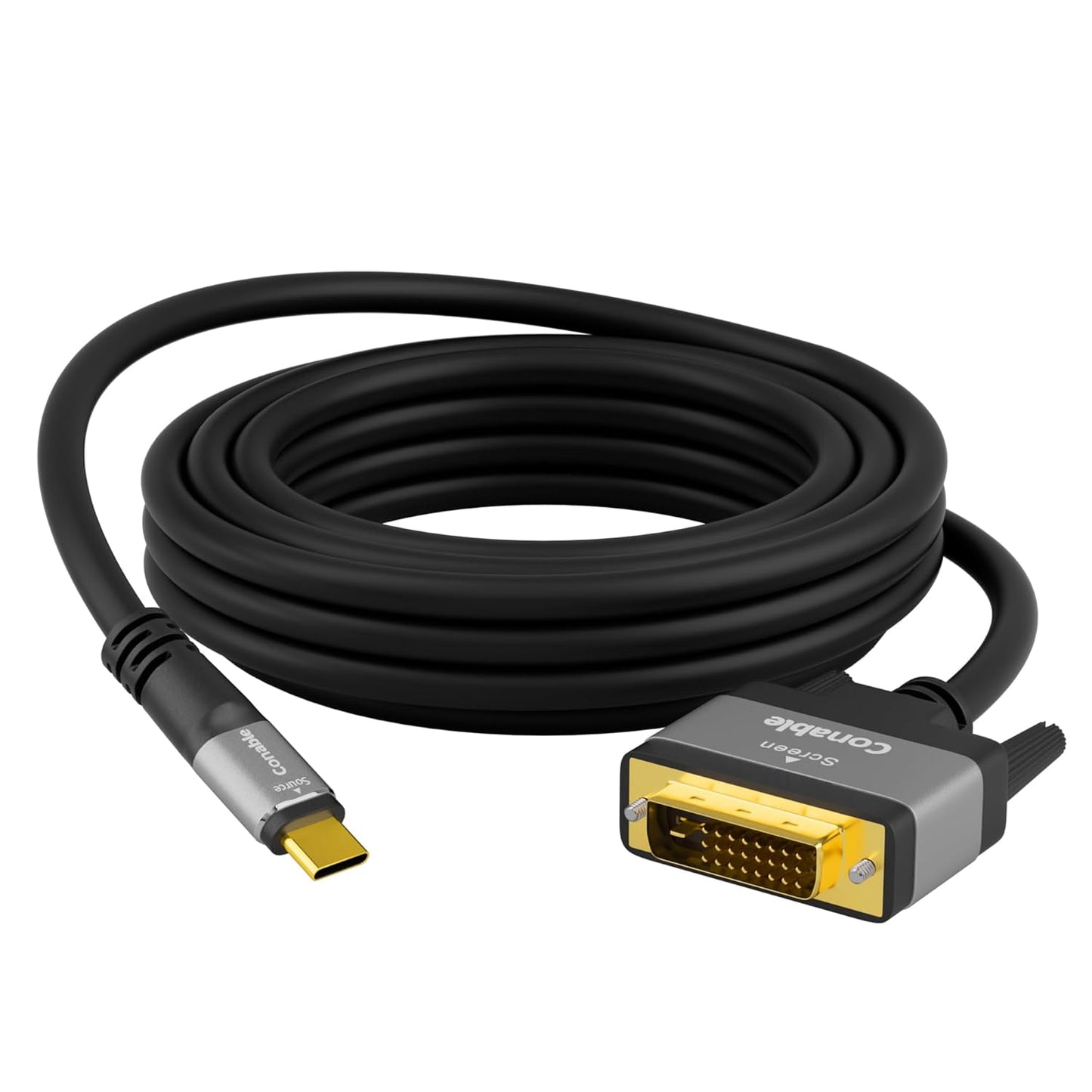 4K USB C to DVI Cable 25FT, USB Type-C to DVI-D Adapter Cord, (Thunderbolt 3/4) Compatible with iPhone 16/15 Series, MacBook Pro/Air, iPad Pro, iMac, Galaxy S24, XPS, Surface Book 3 and More, Real 4K