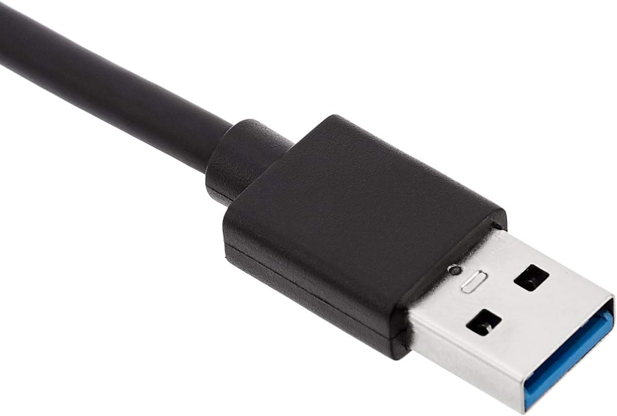 Amazon Basics 4-Port Adapter With 3 USB 3.0 USB-A Ports & 1 RJ45 Gigabit Ethernet Port, Black