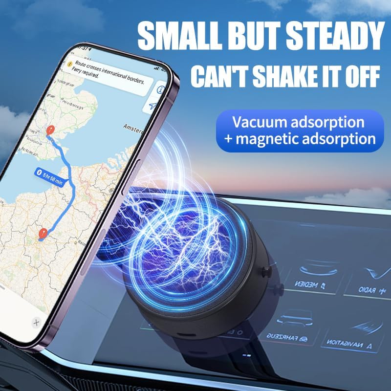 Electric Vacuum Magnetic Suction Phone Holder, 360° Rotation Suction Cup Phone Mount for MagSafe Cell Phone Holders, Phone Mount for iPhone 16/15/14/13/12, car/Gym/Mirror/Smooth Surface