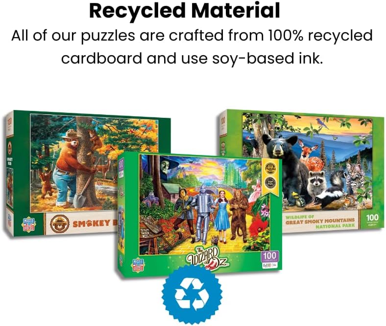 MasterPieces – 100 Piece Jigsaw Puzzle for Kid 6+ Years, Wildlife of The National Parks, Educational and Fun Game, Gift Idea for Children, 19" x 14"
