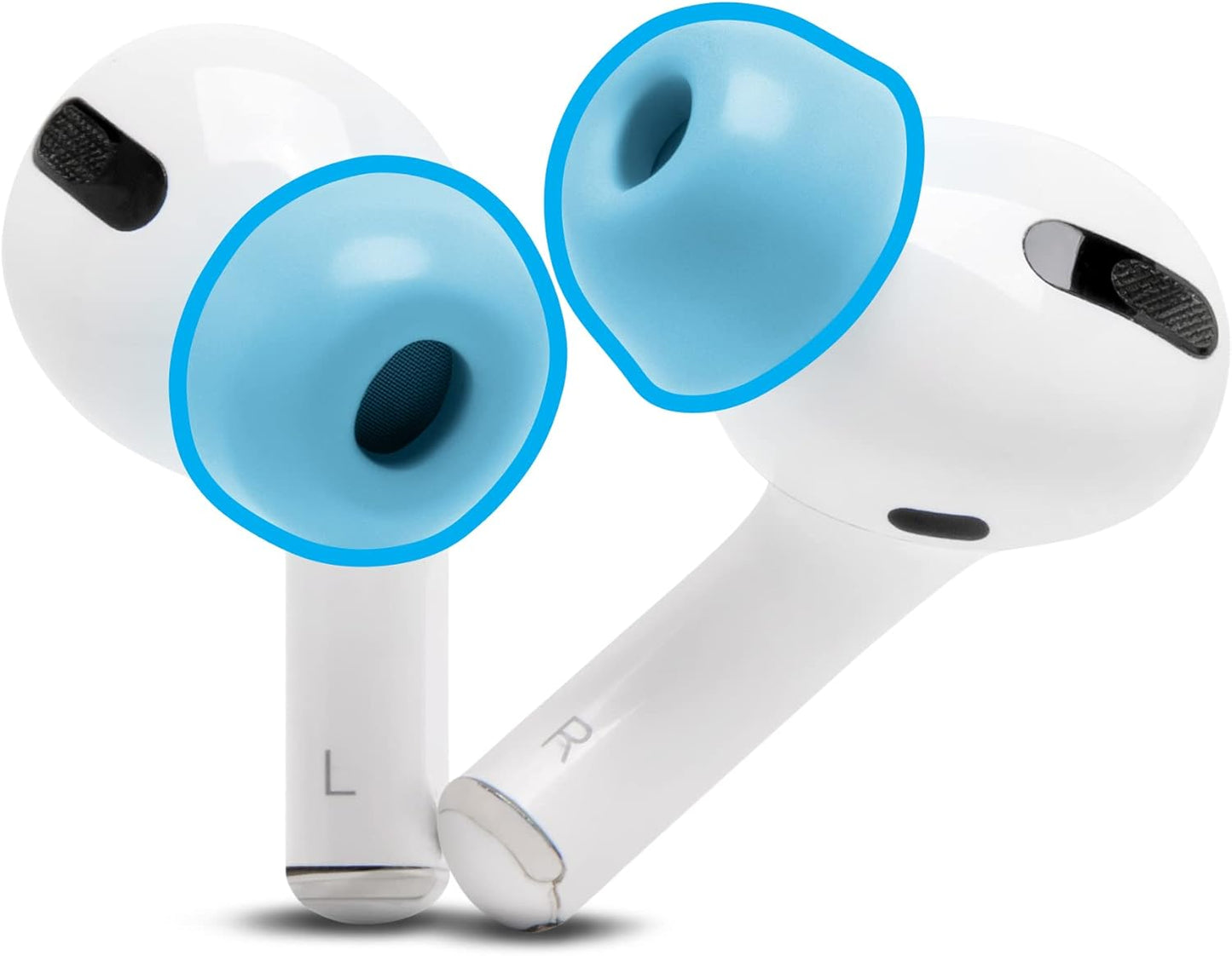 WC TipZ - Upgraded Memory Foam Ear Tips for Airpods Pro Made by Wicked Cushions | Improved Comfort, Tighter Seal, Better Foam Rebound Time | Fits Perfectly in Charging Case | Ocean Blue