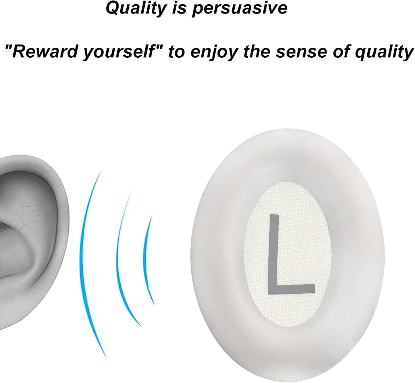 Replacement Ear Pads for Bose QuietComfort 45 (QC45) Headphones, Ear Pads Cushions with QCSE (QC SE)/New QC Wireless High-Density Noise Isolation Foam, Made Soft Protein Rubber Leather