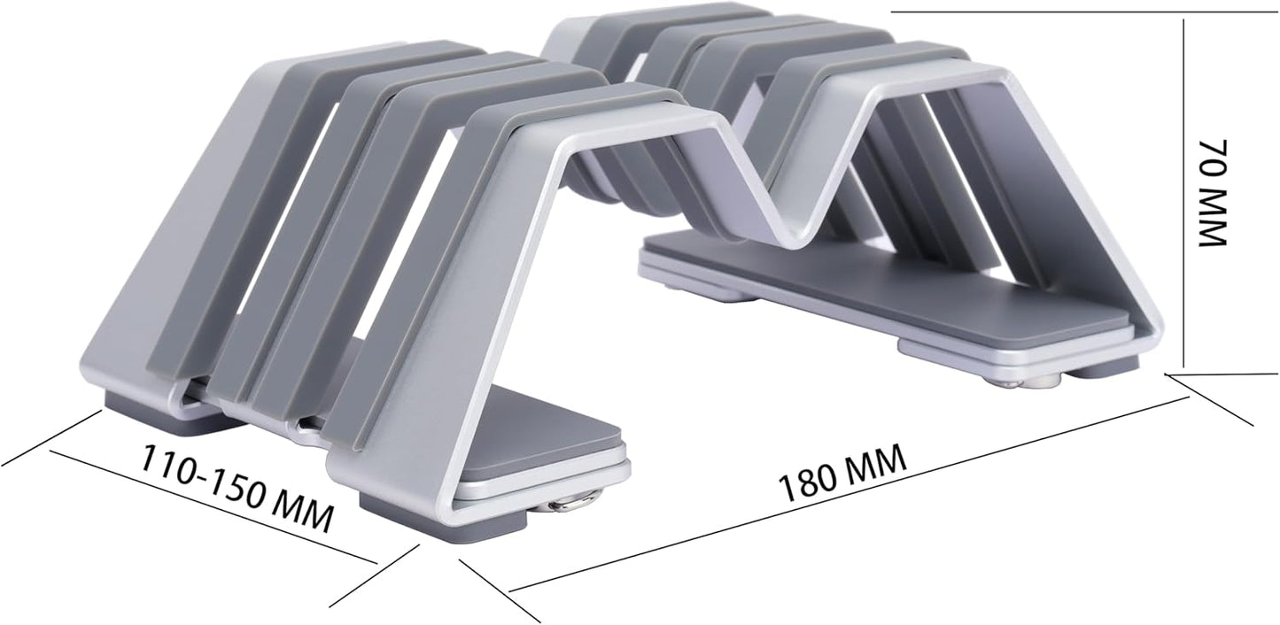 Adjustable Dual Vertical Laptop Stand - Supports 2 Devices Holder, Fit for All Laptops(10-30mm Thickness) - Fashion Design, Adjustable Width, Anti-Slip & Scratch-Resistant, Patented Design