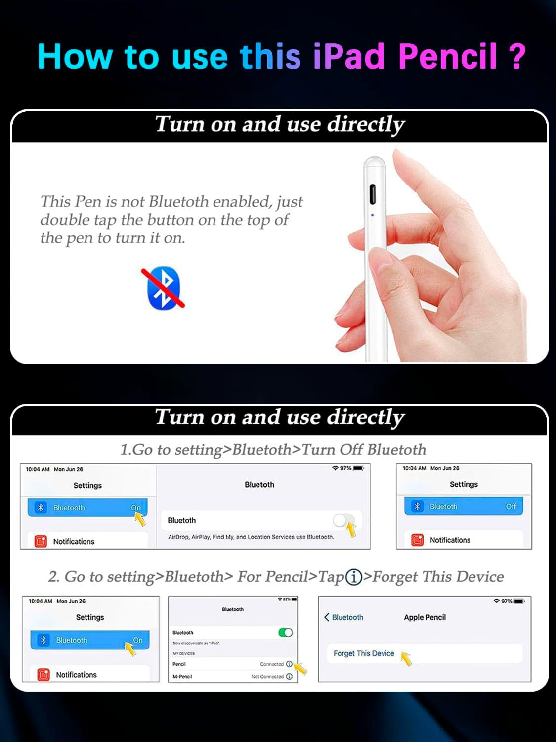 Stylus Pen for Apple iPad (2025-2018),Sensitivity Palm Rejection Fast Charge Stylus Pencil,iPad Pencil for iPad A16 11/10/9/8/7/6th & iPad Pro 13/12.9/11(M4) & Air 13/11(M3/M2) & Mini A17 Pro/6/5