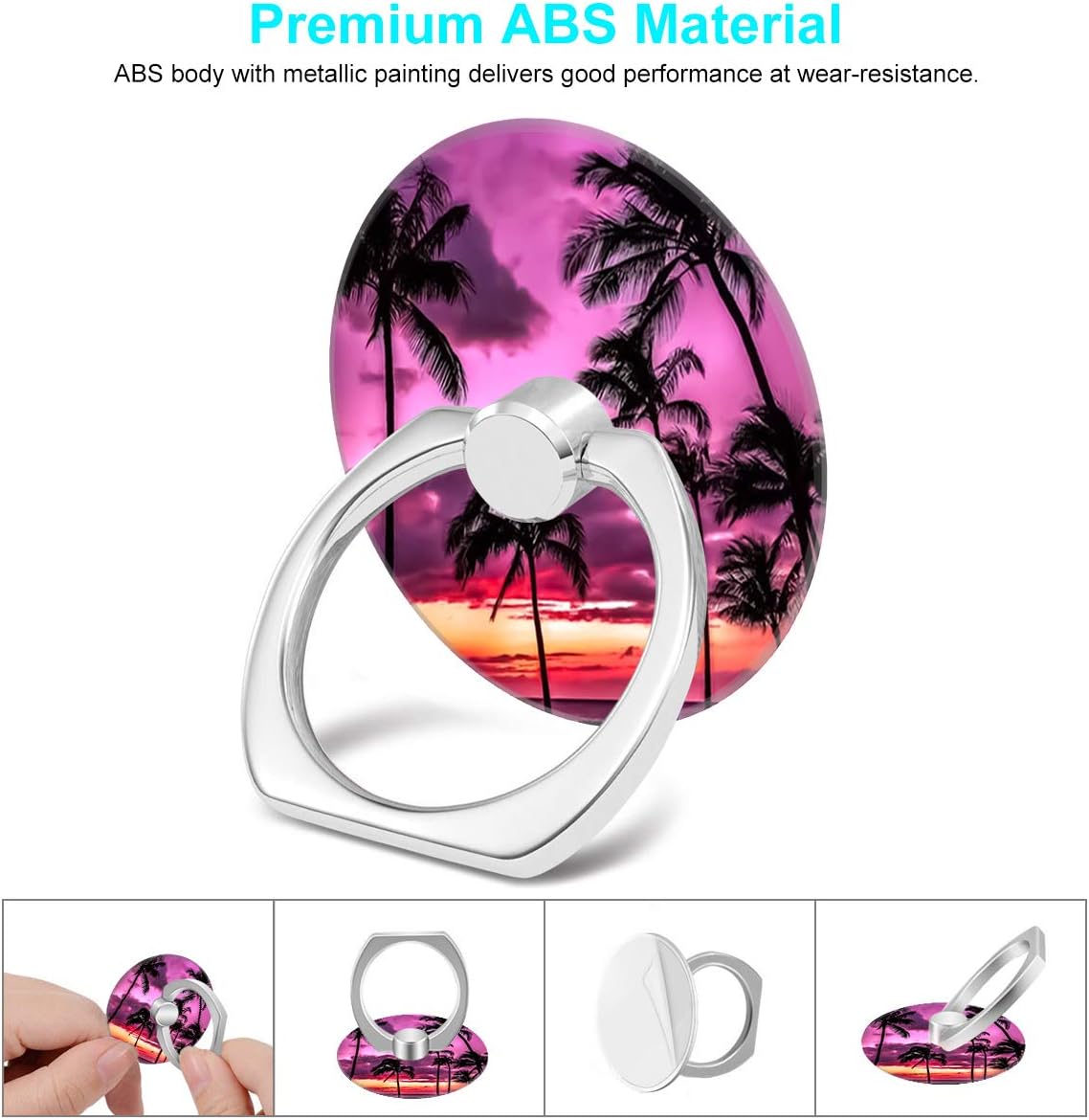 Bonoma Cell Phone Ring Holder Stand, 3 Pack Sunset Beach Palm Tree 360 Rotation Universal Smartphone Ring Grip Stand Compatible with Smartphones and Tablets