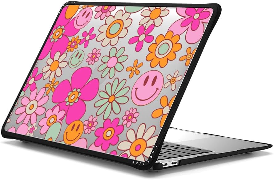 CASETiFY Impact MacBook Air 13" (M1/Intel) Case [Cushioned Impact Corners/Scratch-Resistant/Anti-Slip Grip] - Groovy Clear - Clear Black