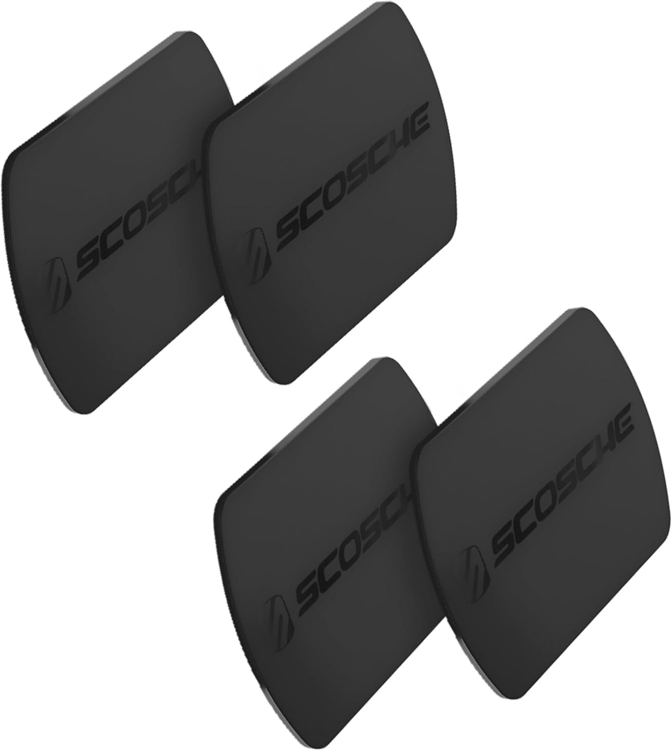 Scosche MPLT54T-4PKBP0 MagicMount Replacement Plate Kit for Magnetic Car Phone Mount Holder, Metal Plates w/Extra Strength Hold for Smartphone, Tablet, Magnet Cell Phone Stand & Phone Case, Pack of 4