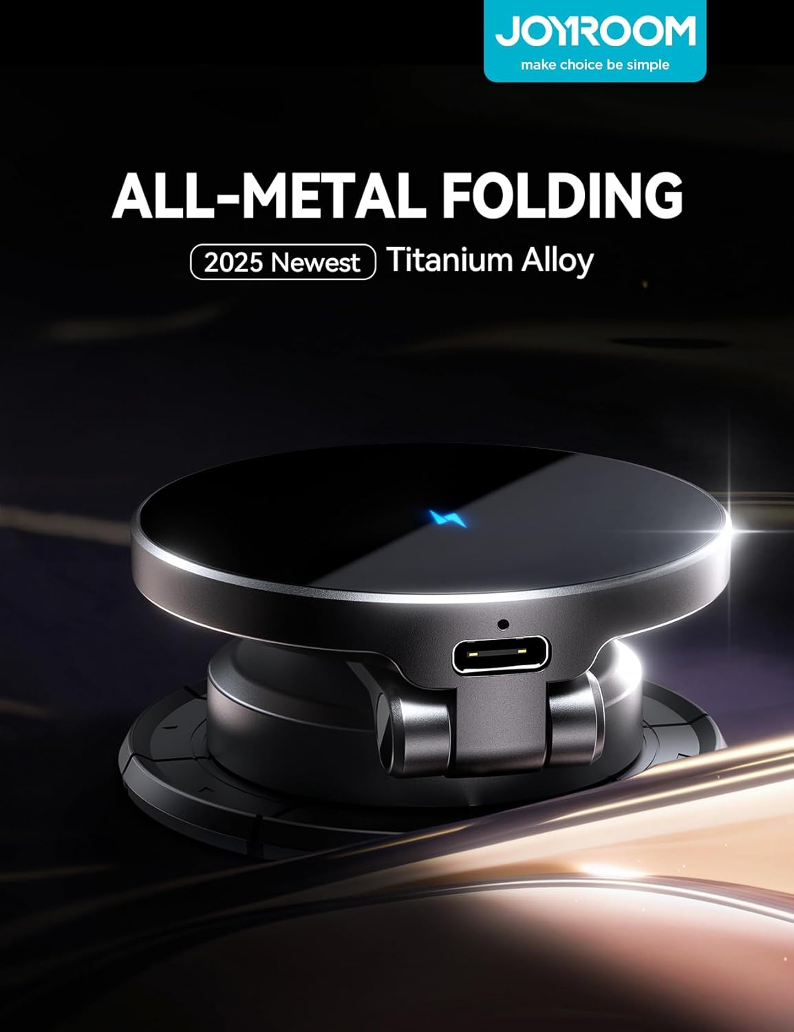 JOYROOM for MagSafe Car Mount Charger, [All-Metal] 15W Fast MagSafe Car Charger, Hands Free Magnetic Phone Holder for Car Dashboard for iPhone 16 Pro Max Plus/iPhone 15 14 13 12 Pro Max Plus, Black