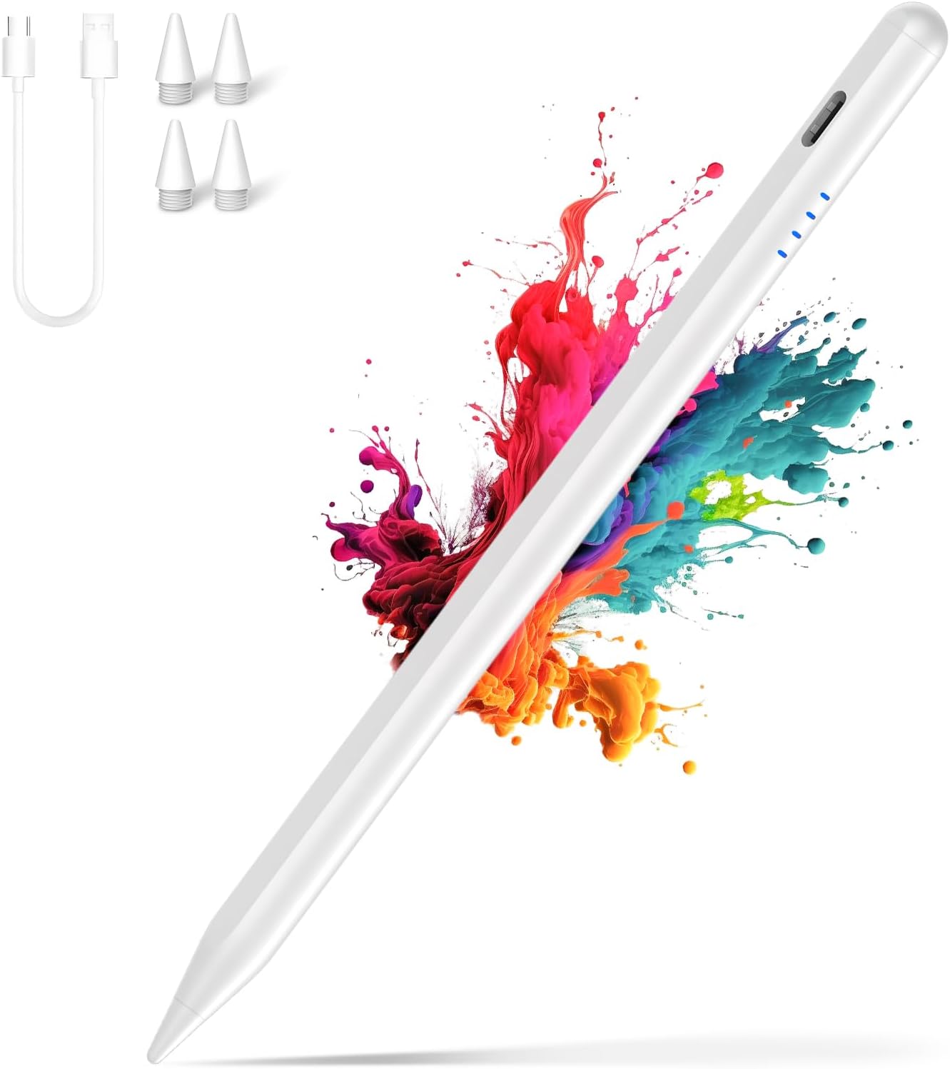 Stylus Pen for iPad Pencil 10th Generation,20 Mins Fast Charge with Tilt Sensitivity&Palm Rejection Stylist for(2018-2025)Apple iPad 6/7/8/9/10/11(A16), Air3/4/5/M2/M3, Mini5/6, Pro 11"/12.9"/M4,White