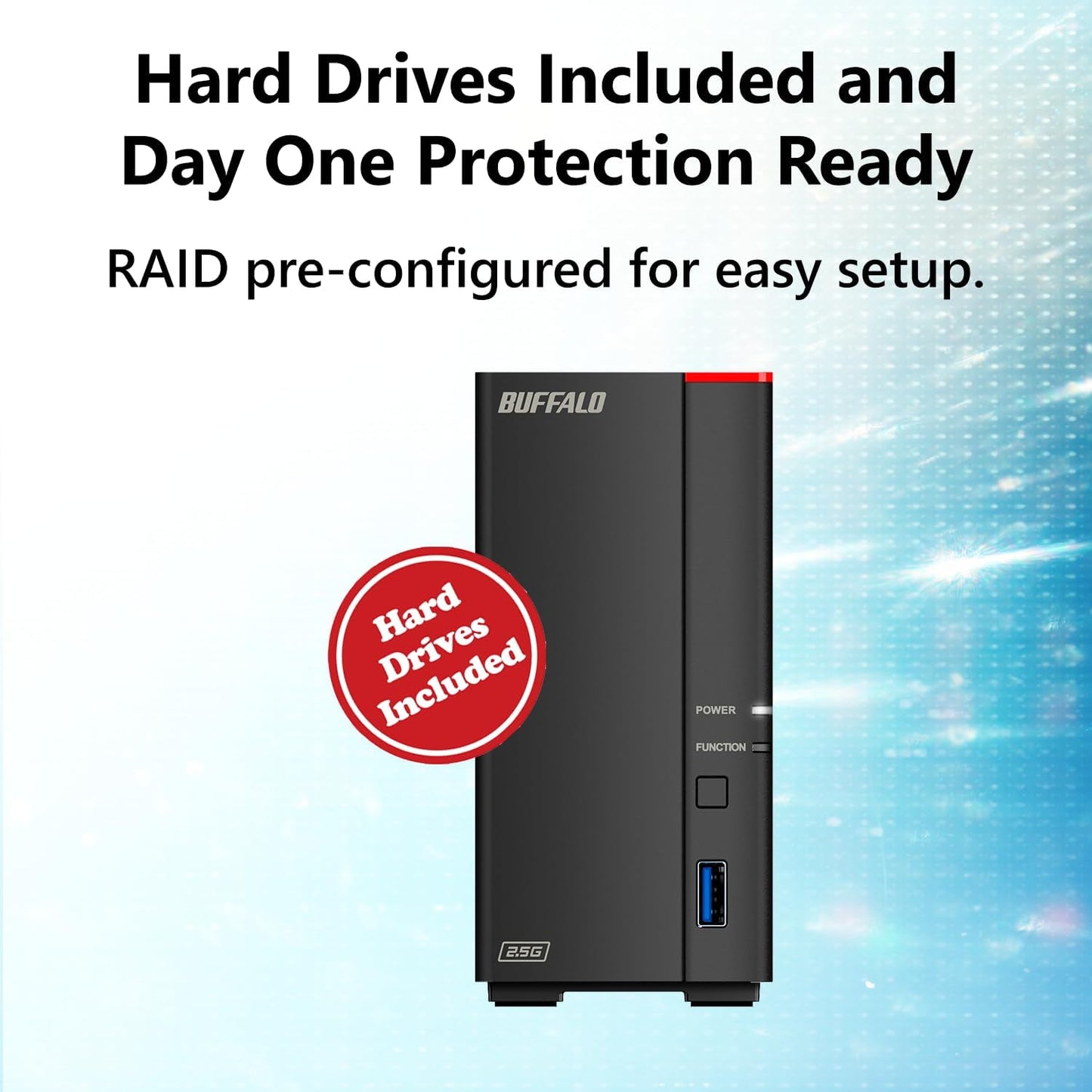 BUFFALO LinkStation 710 2TB 1-Bay NAS Network Attached Storage with HDD Hard Drives Included NAS Storage That Works as Home Cloud or Network Storage Device for Home