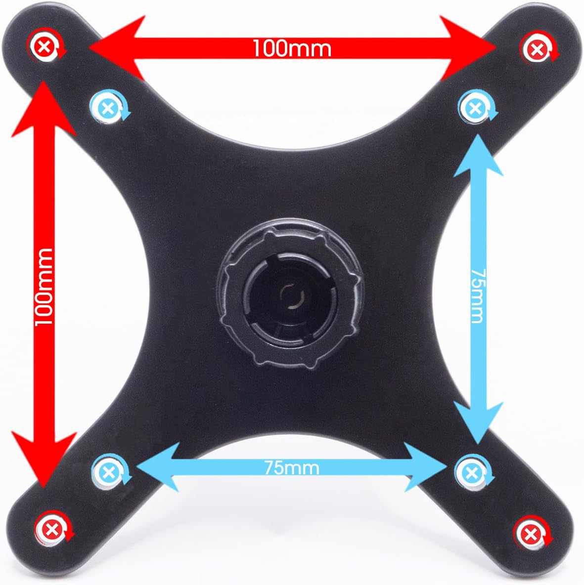 Kado Portable Monitor Stand Adapter Bracket Plate Tripod Black, Wall Mount Arm Mount 17mm Ball Head to 100x100mm 75x75mm Universal, Tripod Camera Stand for Desktop Monitor Portrait/Landscape Mode