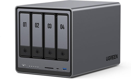 UGREEN NASync DXP4800 4-Bay Desktop NAS, Intel N100 Quad-core CPU, 8GB DDR5 RAM, 32G eMMC, 2X 2.5GbE, 2X M.2 NVMe Slots, 4K HDMI, Network Attached Storage (Diskless)