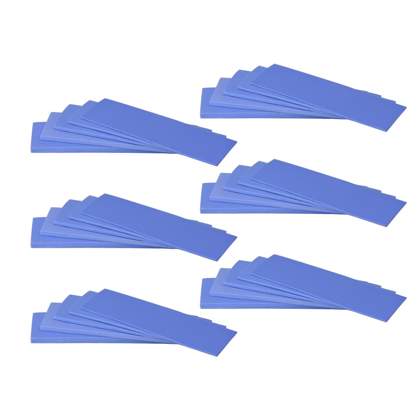 30 Pack Thermal Pads, 20×67 mm by 5 Thickness 0.5 | 1 | 1.5 | 2 | 3 mm, Thermal Conductivity 2.0 W/m.k, Self-Adhesive & Soft, Ideal for Repairing and Cooling Electronics