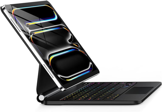 for iPad Pro 13 Inch Case with Keyboard (M4, 2024)，Magic-Style Magnetic – 7 Colors Backlight -Floating Cantilever Stand - Multi-Touch Trackpad Keyboard Case for iPad Pro 13