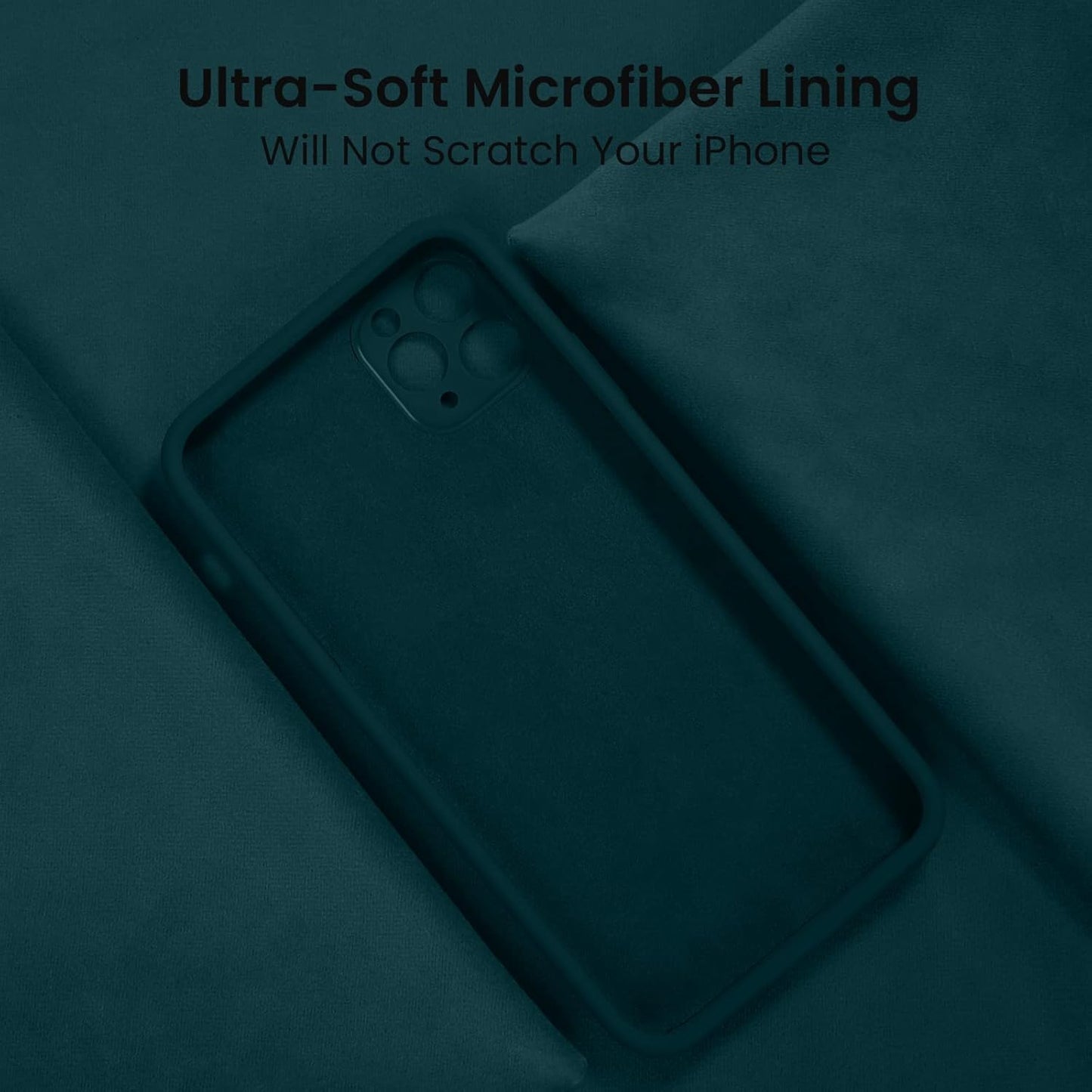 FireNova Designed for iPhone 13 Pro Max Case, Silicone [Camera Protection] Phone Case with [2 Screen Protectors], Soft Anti-Scratch Microfiber Lining Inside, 6.7 inch, Teal