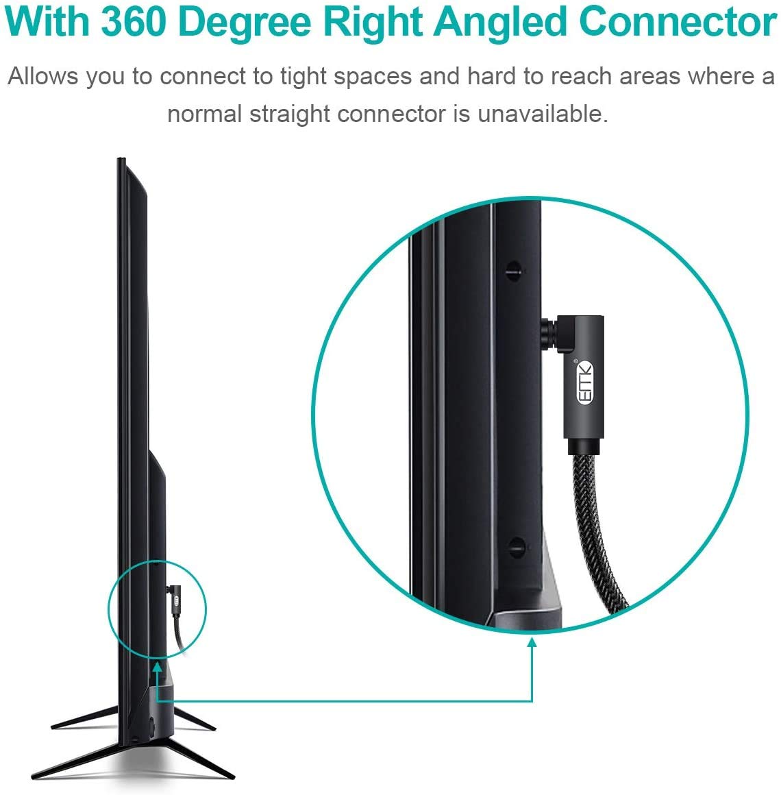 EMK 90 Degree Toslink Optical Cable 360 Degree Free-Rotating Plug Fiber Optic Cable S/PDIF Toslink Male to Male for Home Theater, Sound Bar, TV, PS4, Xbox,Grey (50ft/15m)