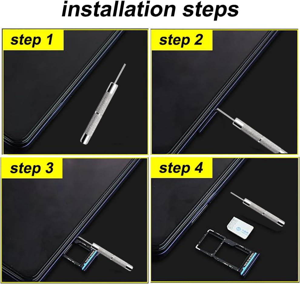 4 Pcs SIM Card Tray Eject Pin Tools Removal Tool Ejector Pin Needle for All Models Compatible with All iPhone, Samsung, HTC, Google, Sony, LG,Huawei Phones