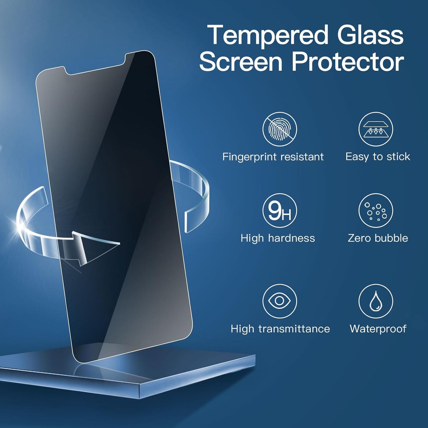 NEW'C 3 Pack Privacy for iPhone 11 Pro Max, iPhone XS Max Screen Protector (6.5"), Enhanced 28-Degree Privacy Angle, Ultra Durable 9H Hardness, Bubble-Free