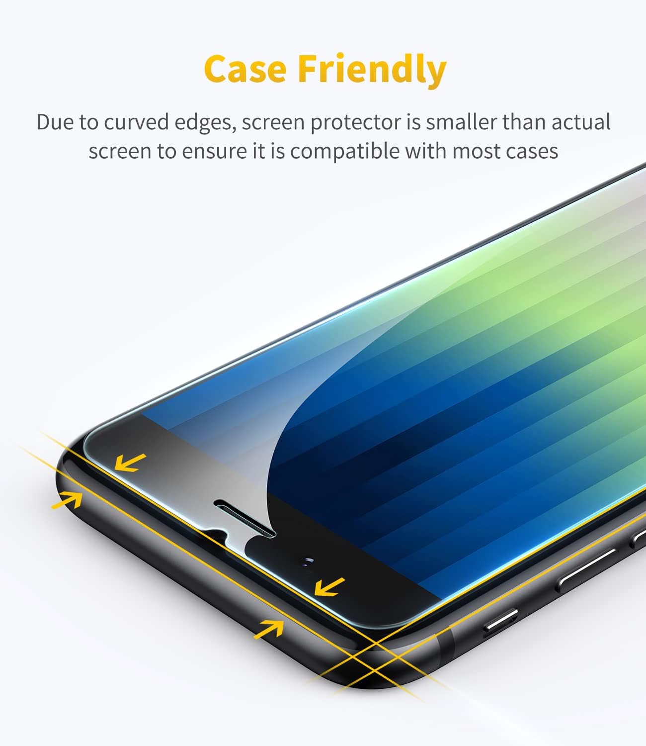 UNBREAKcable Protective Glass for iPhone SE 2022/2020, Pack of 2 Screen Protector for iPhone SE 2020/8/7/6/6s, [9H Hardness], 2.5D Double Defense Series Screen Protector, Scratch-Resistant,