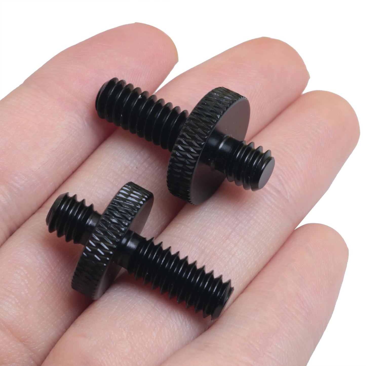 2PCS Adapter Screws for Tripods 1/4 Male to 1/4 Male Extended Aluminium Alloy Head Plate Hand Screw Camera Screws Photo Equipment Accessories for Camera Mounting Black