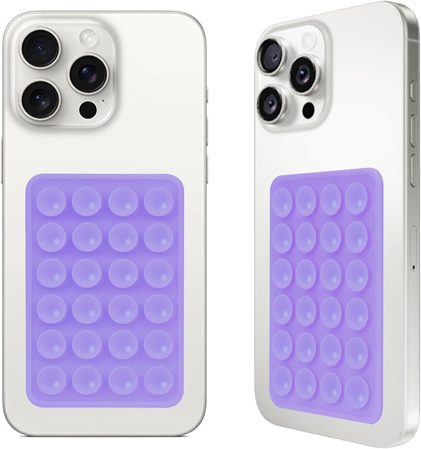2PCS Silicone Suction Phone Case Mount,Non Slip Suction Cup, Hands-Free Phone Accessories Holder for Selfies and Videos,Silicone Adhesive Stand Sticky for Cell Phone Light Purple