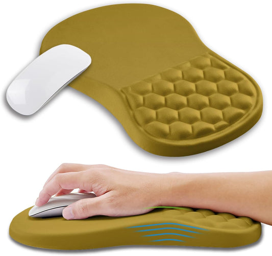 Ergonomic Mouse Pad Wrist Support with Memory Foam Massage Bulge, Carpal Tunnel Pain Relief Mousepad Wrist Rest for Mouse(12x8 inch, Turquoise)