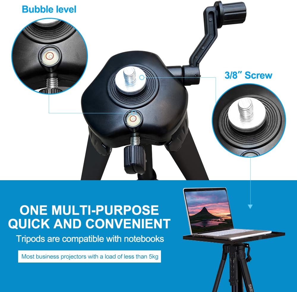 Portable Projector Stand Tripod Adjustable: Universal Laptop Standing Height from 17" to 46" with Carry Bag for Projectors Laptops Photography