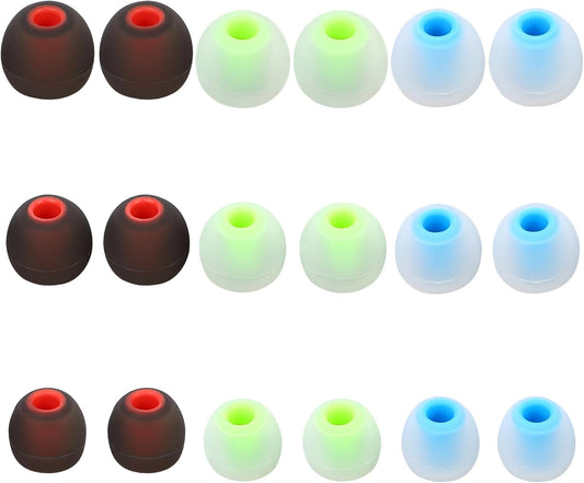 Silicone Earbud Tips Replacement Ear Tips Earbud Covers Fit Most in-Ear Earbuds(Inner Hole 3.8mm -5.1mm) Headphone Earbud Rubber Tips9 Pairs S M L