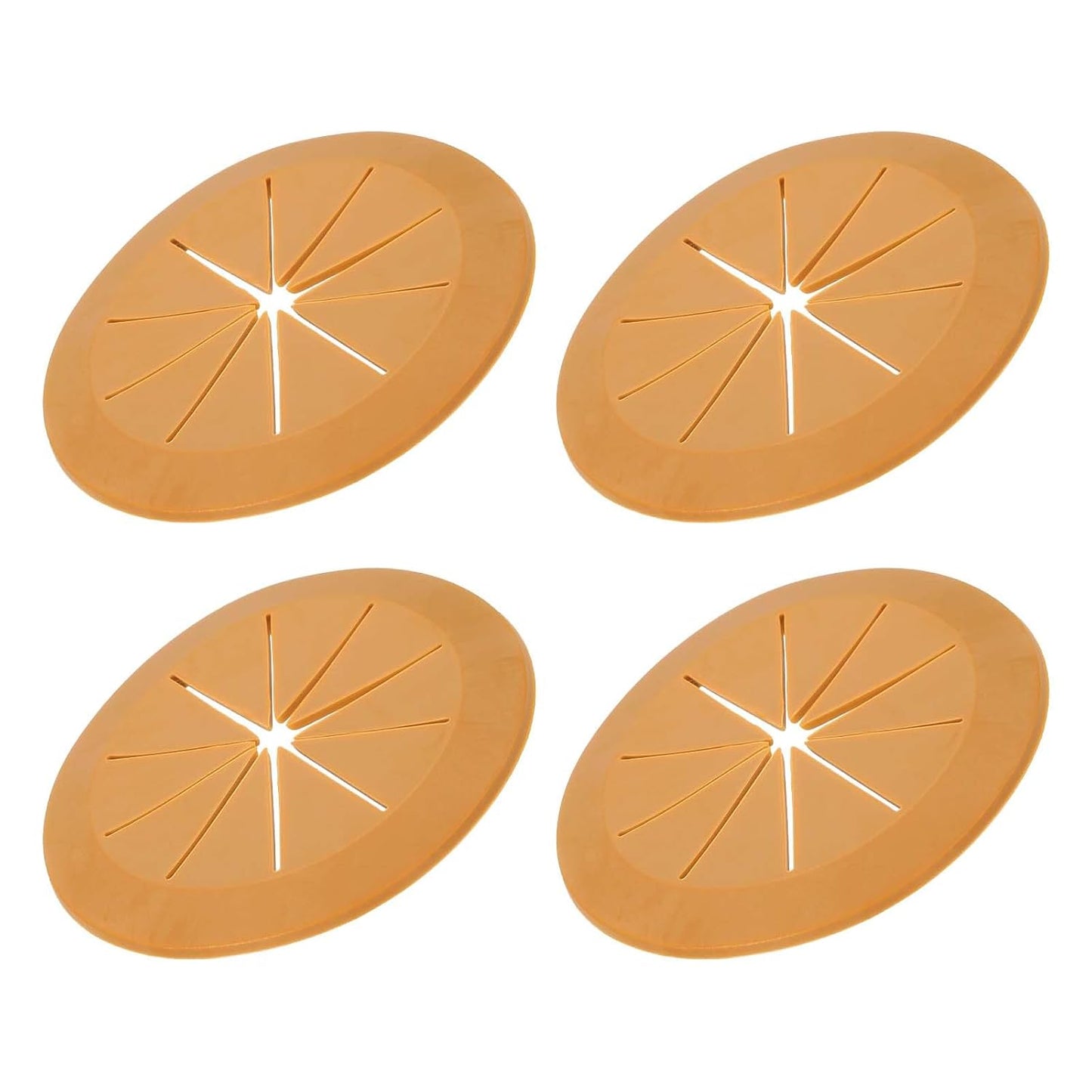 PATIKIL Desk Grommet 2-3/8", 4 Pcs Round Cable Grommet Cord Hole Cover with Adhesive Tape Flexible Table Wire Organizer for Office Home Table Countertop, Light Brown