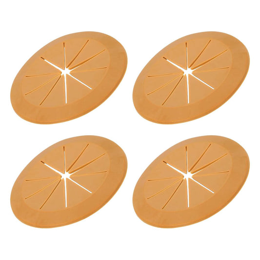 PATIKIL Desk Grommet 2-3/8", 4 Pcs Round Cable Grommet Cord Hole Cover with Adhesive Tape Flexible Table Wire Organizer for Office Home Table Countertop, Light Brown