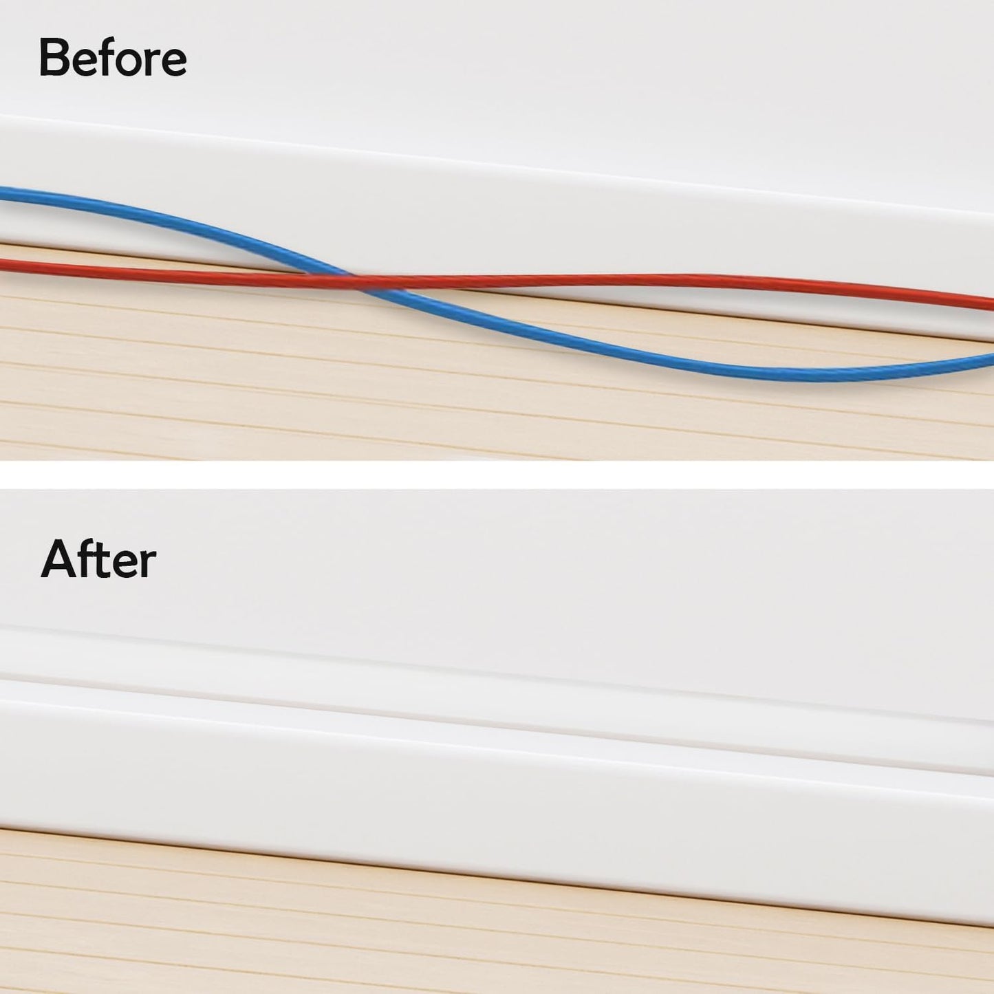 Rubber Bond TV Cord Hider Cable Protector - Strong Self Adhesive Wall Cord Cover Cable Hider - Low Profile Cable Management Wall Cord Concealer Cable Raceway (White, 10 Feet)