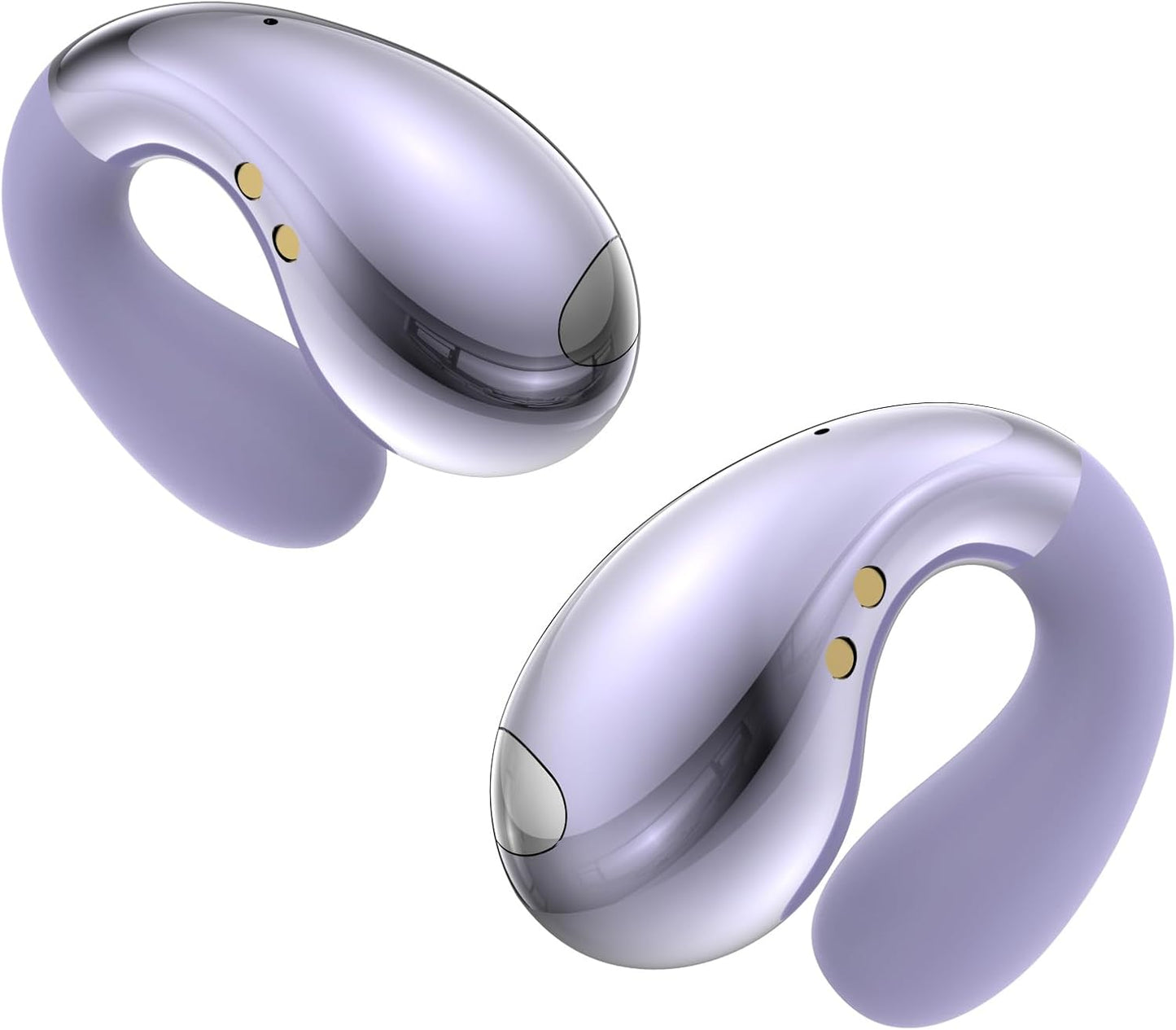 Ultra Open-Ear-Earbuds Wireless Bluetooth - Ergonomic Clip-On Earbuds, Bone Conduction Over-The-Ear Headphones with Waterproof Design and Secure Fit for Small Ears, Purple