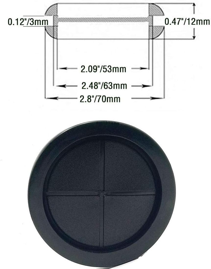 Rubber Grommet,2-1/8"ID 2-1/2"Drill Hole,Hole Grommets,Synthetic Rubber Grommets Wire Protection Firewall Hole Plug, Round