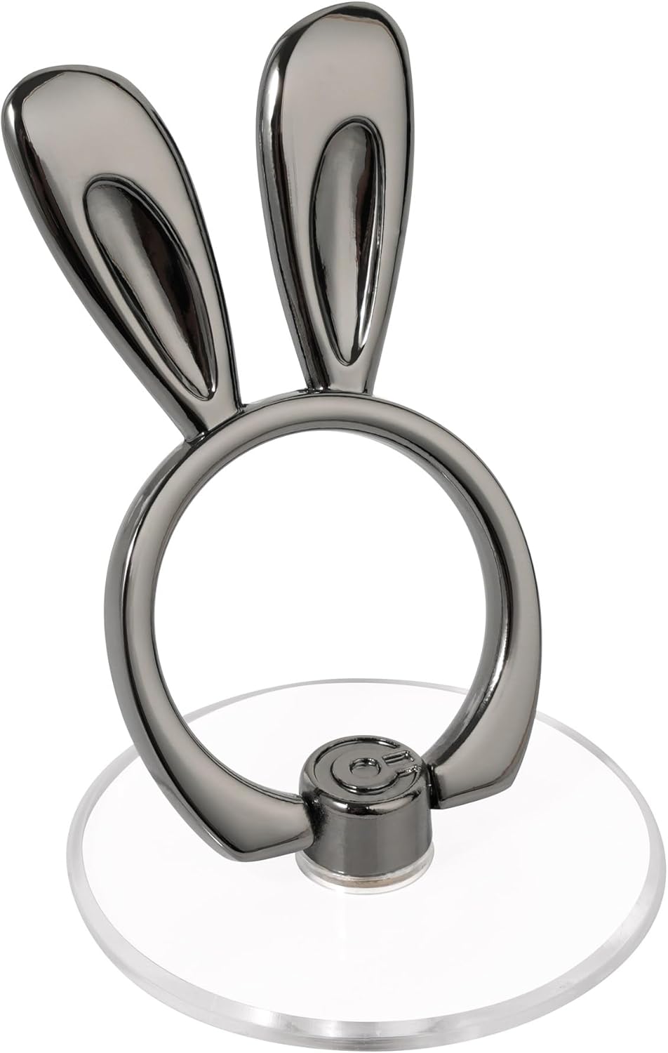 Rabbit Phone Grip - EI Sonador Clear Cell Phone Ring Holder Transparent Stand Finger Sticky Grip (2 Black Rabbit)