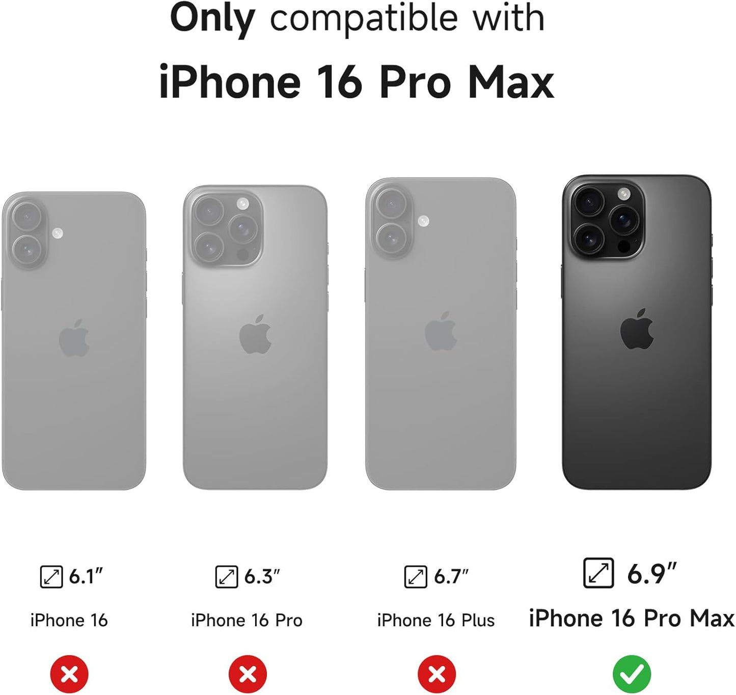 SURITCH for iPhone 16 Pro Max Case with Magnetic Camera Slide Cover and Adjustable Kickstand, Compatible with MagSafe, Shockproof Bumper Case Slim Protective Cover 6.9 Inch, Black