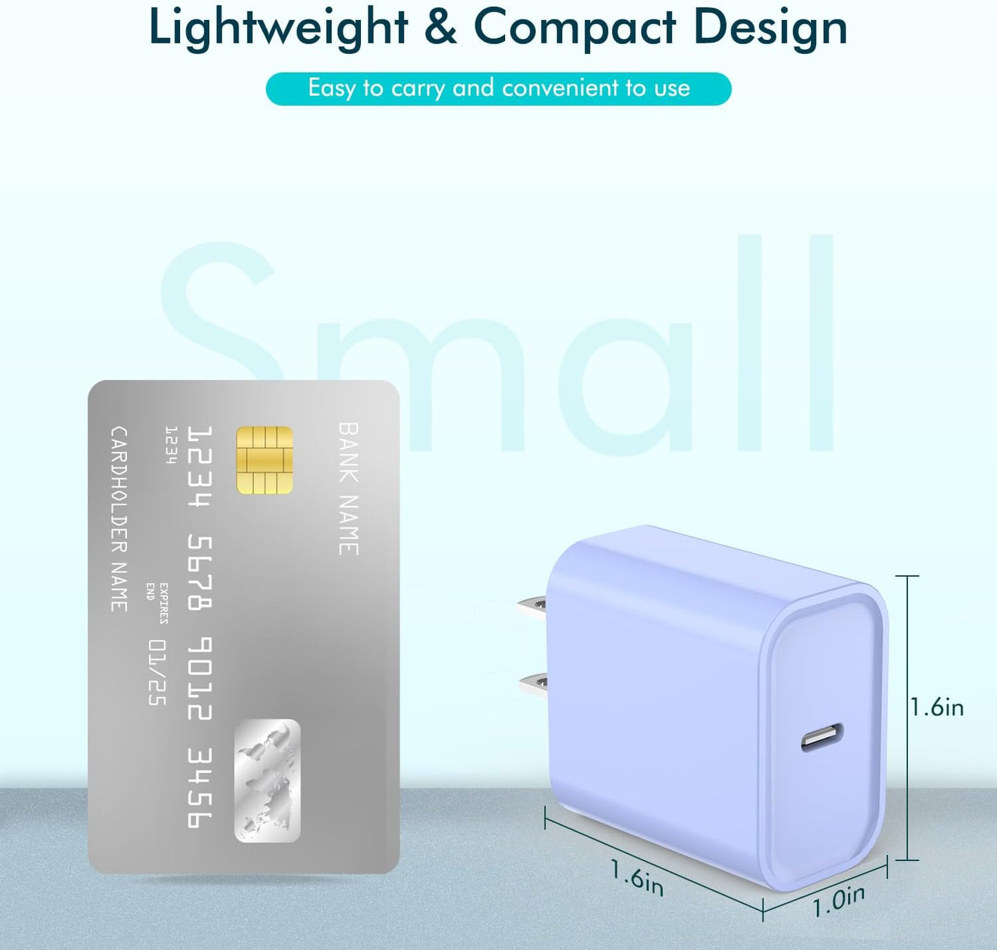 Apple iPhone 16 15 Charger Fast Charging [Apple MFi Certified]3Pack 20W USB Type C Charging Block with Long 6 FT Fast Charging Cable for iPhone 16/16 Pro/Pro Max,iPhone 15/15 Pro Max/Plus/iPad(Purple)