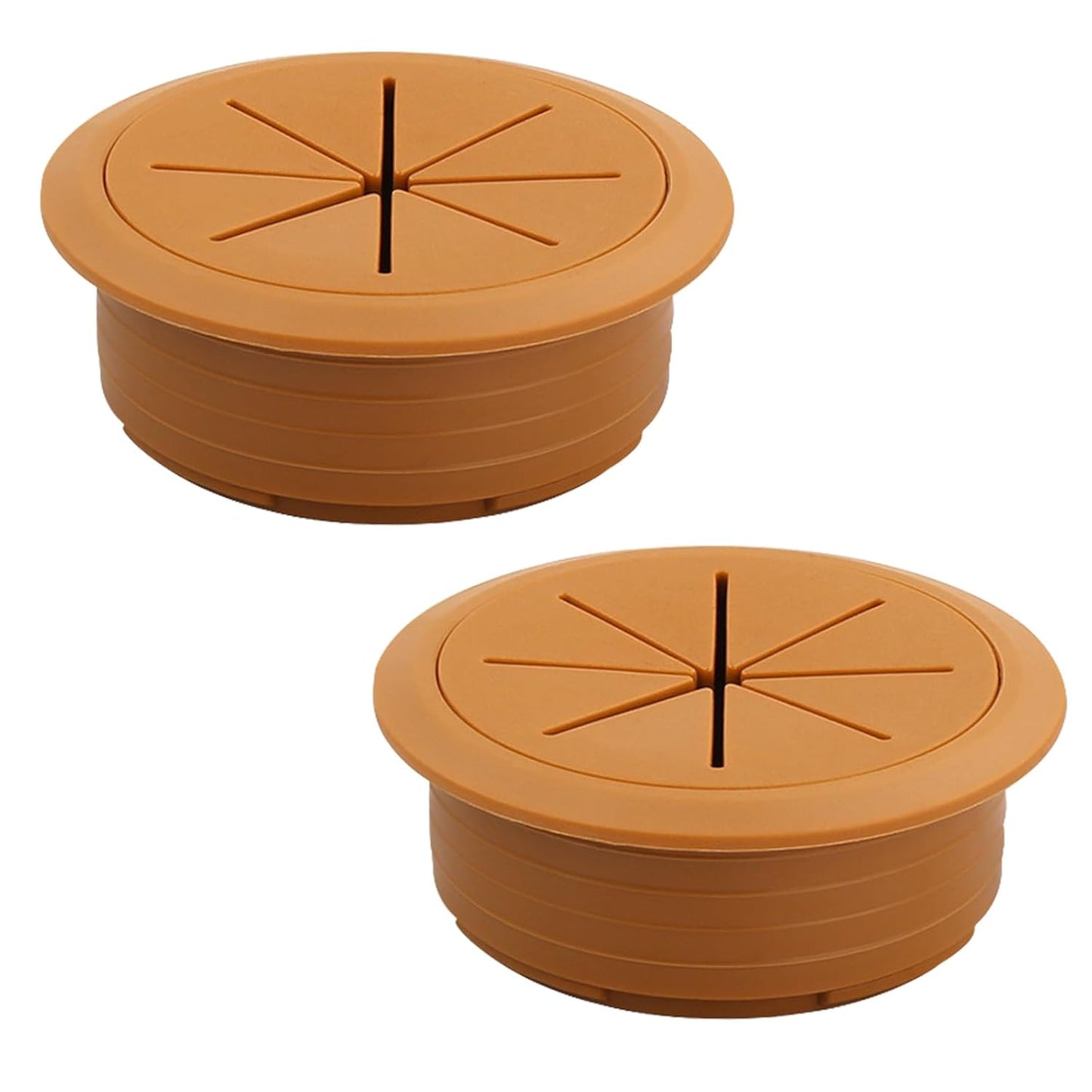 2 Pcs Desk Grommet 2" / 50 mm, Desk Hole Cover for Cables, Cable Grommet ABS Plastic, Desk Hole Grommet for Home & Office Pc, Detachable Cable Cord Organizer,Brown